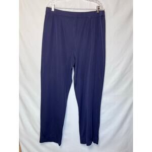 Exclusively Misook Blue Knit Pull On Pants - Size Medium